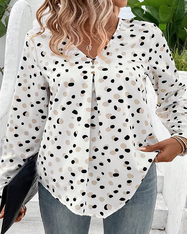 Polka Dot Chiffon Shirt