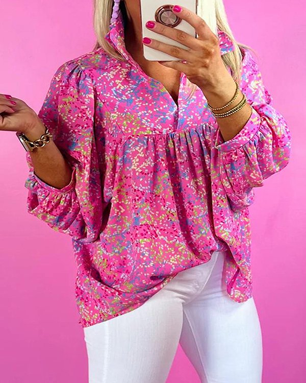 Casual Loose Floral Chiffon Shirt