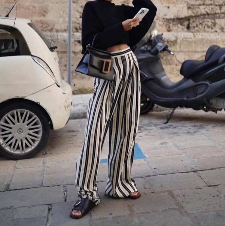 Striped Wide Pants