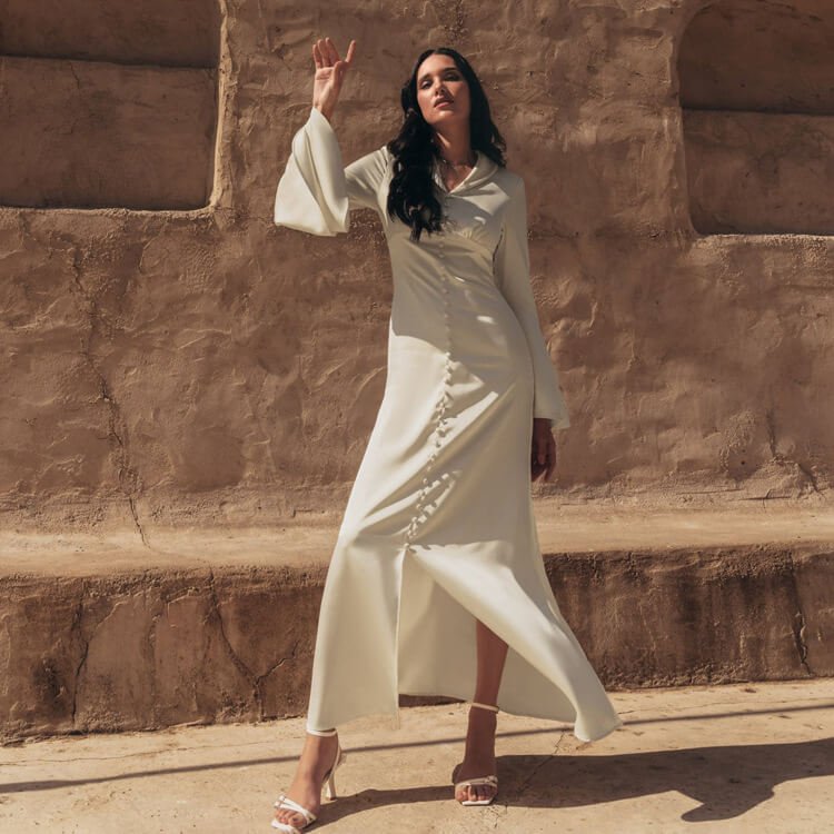 French Flared Slim Dress