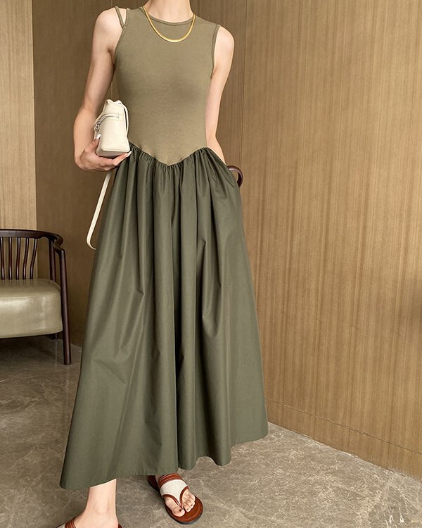 Irregular Diagonal Strap Vest Dress