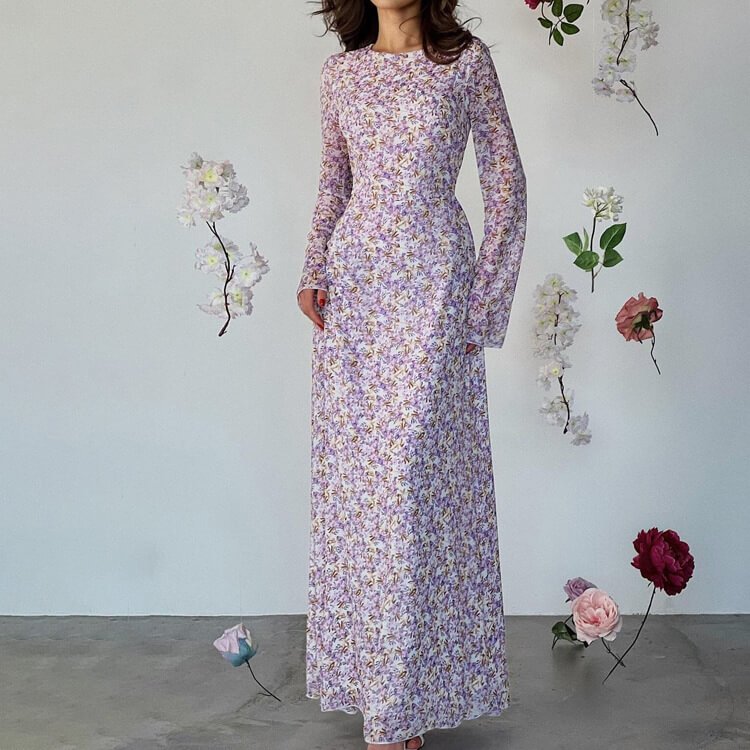 Lace up Floral French Dress