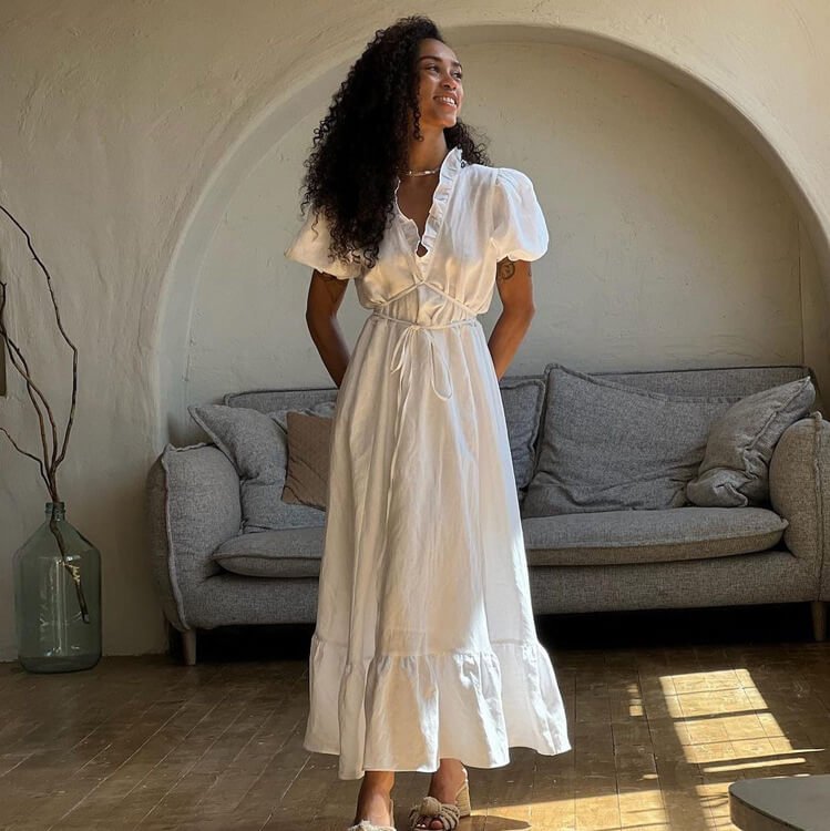 French Tie Maxi Dress