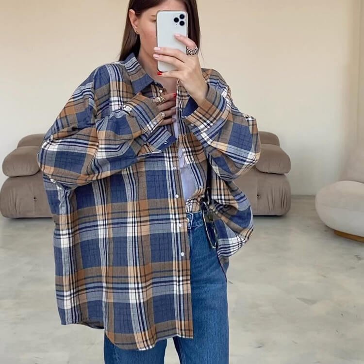 Loose Plaid Shirt