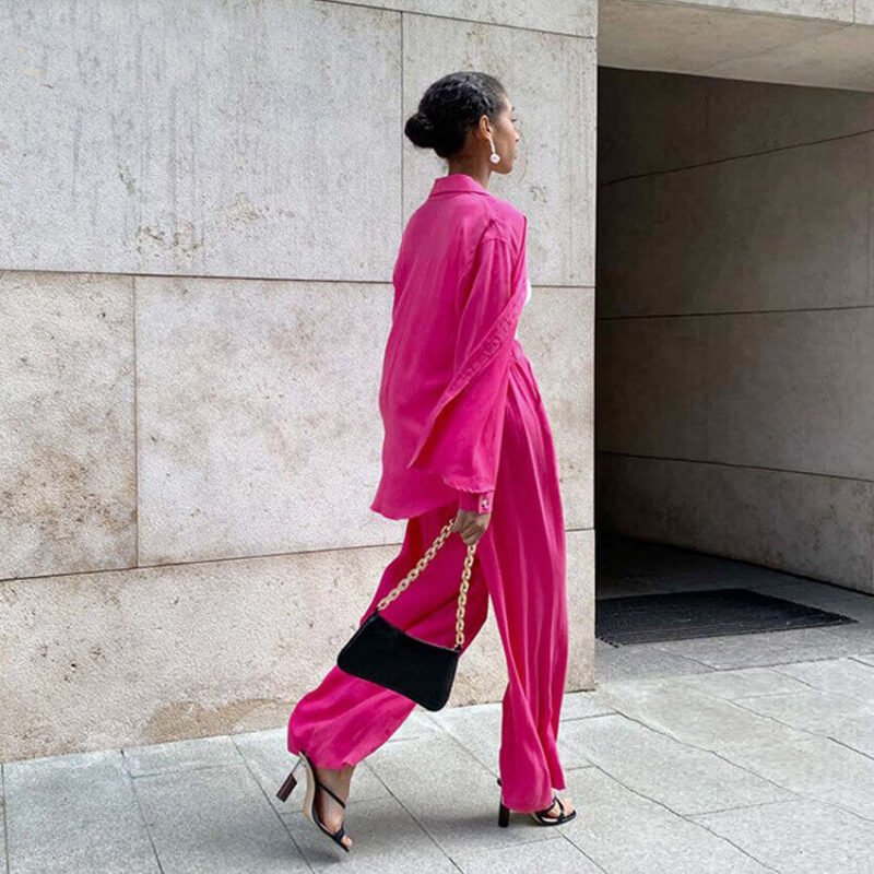 Pleated Loose Shirt Pants Two-piece - Image 5